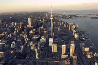 toronto skyline aerial